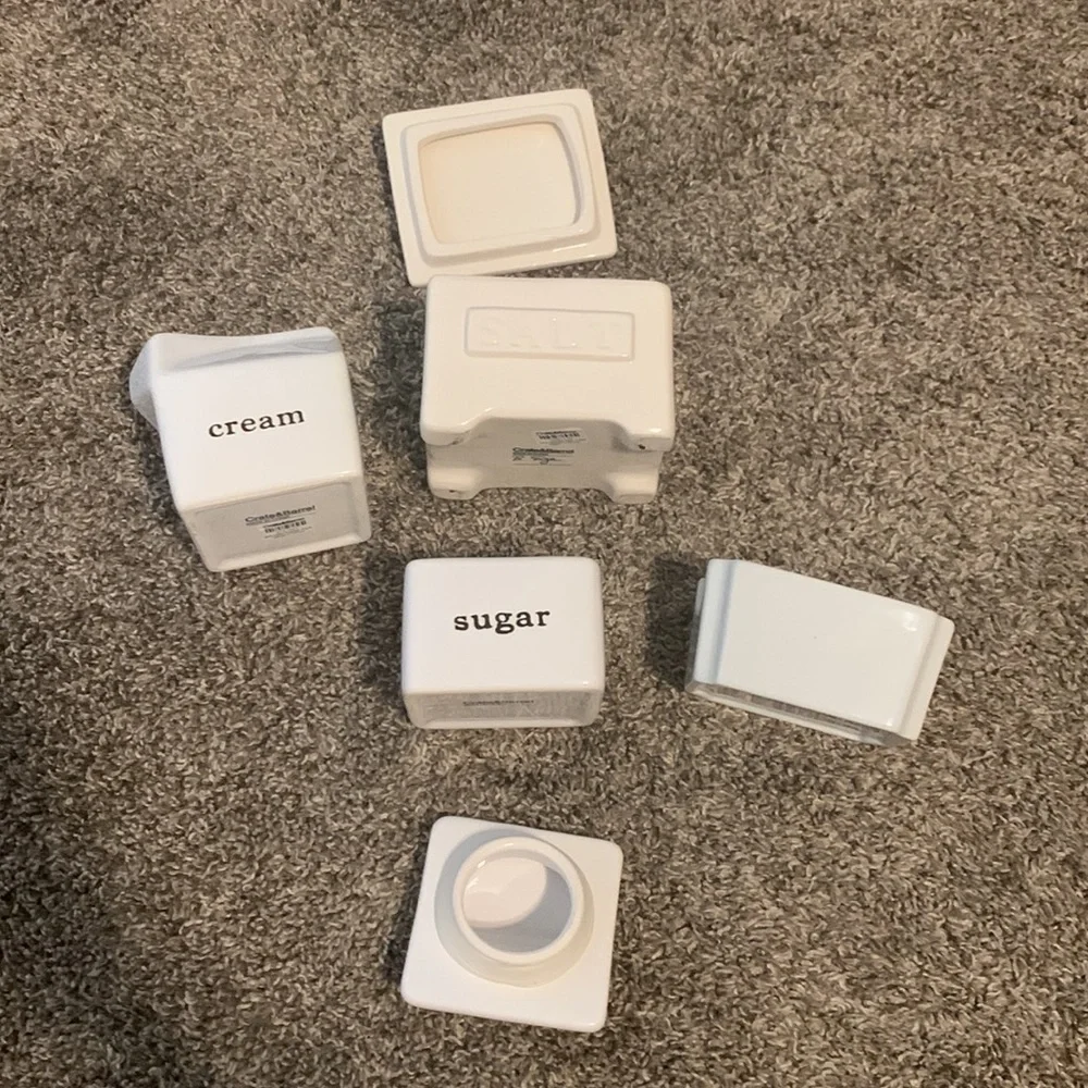 Crate & Barrel set kitchen coffee set
